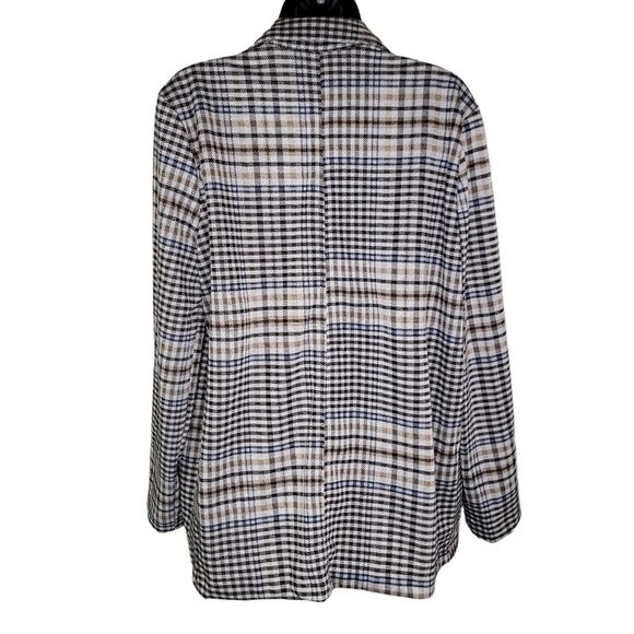 Timing Nwt Buckle long knit plaid blazer jacket size Large - Picture 3 of 7